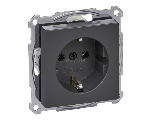 Розетка 220В Schneider Electric MTN2301-0414 Merten System M, антрацит, пластик, із заземленням, Schuko, без захисної кришки, без шторок, для врізного монтажу