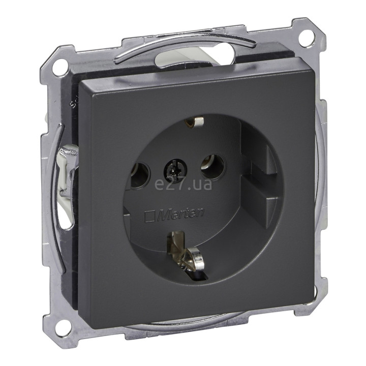 Розетка 220В Schneider Electric MTN2301-0414 Merten System M, антрацит, пластик, із заземленням, Schuko, без захисної кришки, без шторок, для врізного монтажу · Schneider Electric · schneider-electric-mtn2301-0414