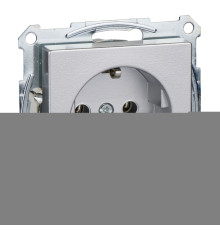 Розетка 220В Schneider Electric MTN2301-0460 Merten System M, алюміній, пластик, із заземленням, Schuko, без захисної кришки, без шторок, для врізного монтажу
