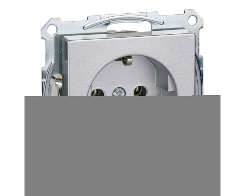 Розетка 220В Schneider Electric MTN2301-0460 Merten System M, алюміній, пластик, із заземленням, Schuko, без захисної кришки, без шторок, для врізного монтажу
