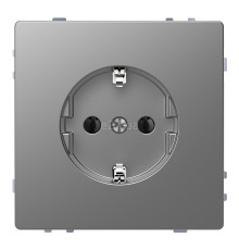 Розетка 220В Schneider Electric MTN2301-6036 Merten D-Life, нержавіюча сталь, пластик, із заземленням, Schuko, без захисної кришки, без шторок, для врізного монтажу