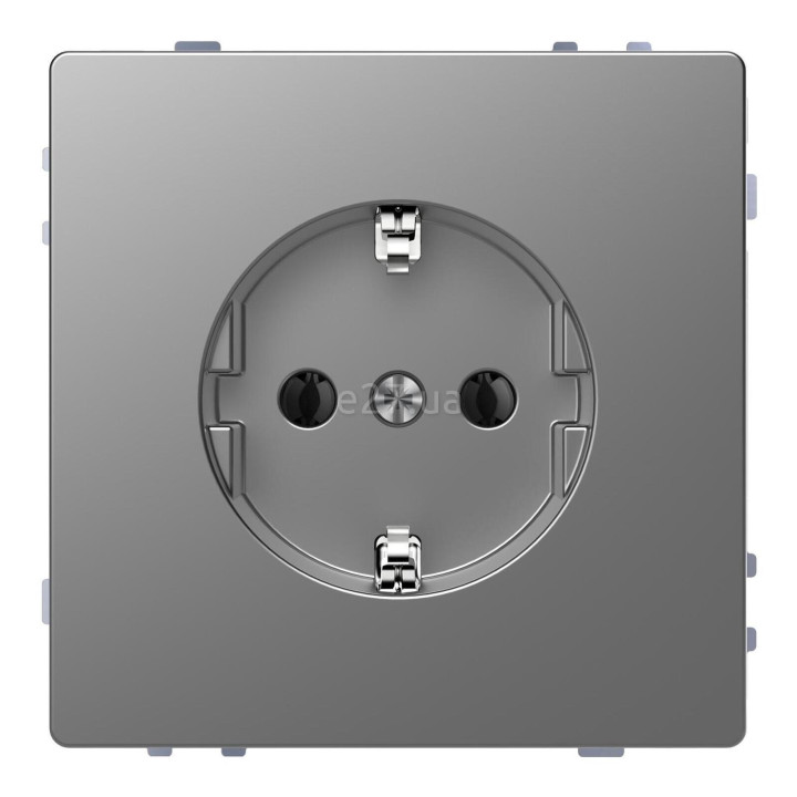 Розетка 220В Schneider Electric MTN2301-6036 Merten D-Life, нержавіюча сталь, пластик, із заземленням, Schuko, без захисної кришки, без шторок, для врізного монтажу · Schneider Electric · schneider-electric-mtn2301-6036