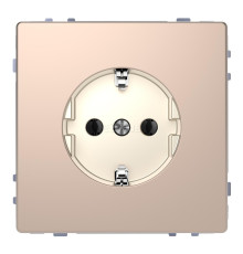 Розетка 220В Schneider Electric MTN2301-6051 Merten D-Life, шампань, метал, із заземленням, Schuko, без захисної кришки, без шторок, для врізного монтажу
