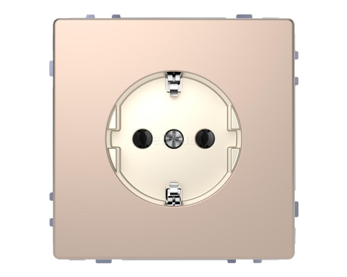 Розетка 220В Schneider Electric MTN2301-6051 Merten D-Life, шампань, метал, із заземленням, Schuko, без захисної кришки, без шторок, для врізного монтажу