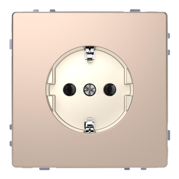 Розетка 220В Schneider Electric MTN2301-6051 Merten D-Life, шампань, метал, із заземленням, Schuko, без захисної кришки, без шторок, для врізного монтажу · Schneider Electric · schneider-electric-mtn2301-6051