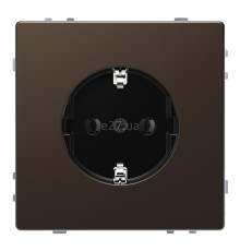Розетка 220В Schneider Electric MTN2301-6052 Merten D-Life, мокко, метал, із заземленням, Schuko, без захисної кришки, без шторок, для врізного монтажу