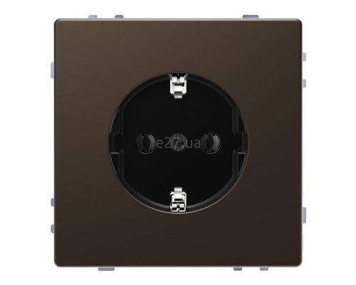Розетка 220В Schneider Electric MTN2301-6052 Merten D-Life, мокко, метал, із заземленням, Schuko, без захисної кришки, без шторок, для врізного монтажу