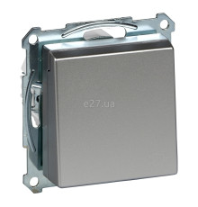 Розетка 220В Schneider Electric MTN2310-0460 Merten System M, алюміній, пластик, із заземленням, Schuko, із захисною кришкою, зі шторками, для врізного монтажу