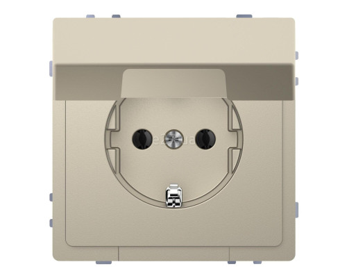 Розетка 220В Schneider Electric MTN2310-6033 Merten D-Life, сахара, пластик, із заземленням, Schuko, із захисною кришкою, зі шторками, для врізного монтажу