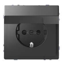 Розетка 220В Schneider Electric MTN2310-6034 Merten D-Life, антрацит, пластик, із заземленням, Schuko, із захисною кришкою, зі шторками, для врізного монтажу