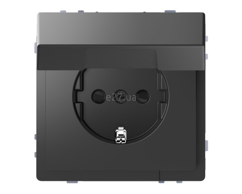 Розетка 220В Schneider Electric MTN2310-6034 Merten D-Life, антрацит, пластик, із заземленням, Schuko, із захисною кришкою, зі шторками, для врізного монтажу