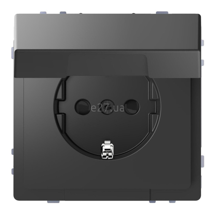 Розетка 220В Schneider Electric MTN2310-6034 Merten D-Life, антрацит, пластик, із заземленням, Schuko, із захисною кришкою, зі шторками, для врізного монтажу · Schneider Electric · schneider-electric-mtn2310-6034