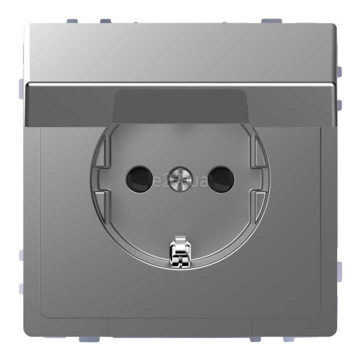Розетка 220В Schneider Electric MTN2310-6036 Merten D-Life, нержавіюча сталь, пластик, із заземленням, Schuko, із захисною кришкою, зі шторками, для врізного монтажу · Schneider Electric · schneider-electric-mtn2310-6036