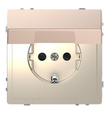 Розетка 220В Schneider Electric MTN2310-6051 Merten D-Life, шампань, метал, із заземленням, Schuko, із захисною кришкою, зі шторками, для врізного монтажу