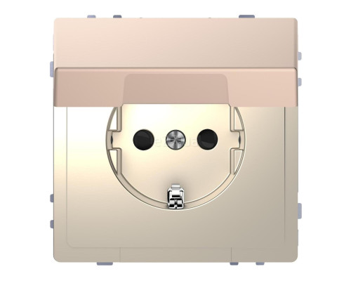 Розетка 220В Schneider Electric MTN2310-6051 Merten D-Life, шампань, метал, із заземленням, Schuko, із захисною кришкою, зі шторками, для врізного монтажу