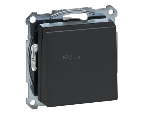 Розетка 220В Schneider Electric MTN2311-0414 Merten System M, антрацит, пластик, із заземленням, Schuko, із захисною кришкою, зі шторками, для врізного монтажу