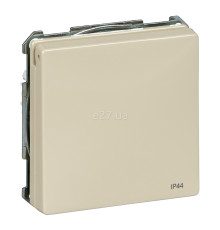 Розетка 220В Schneider Electric MTN2314-4044 Merten Antique/Artec, бежевий, із заземленням, Schuko, ip44, із захисною кришкою, зі шторками, для врізного монтажу