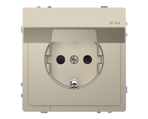 Розетка 220В Schneider Electric MTN2314-6033 Merten D-Life, сахара, пластик, із заземленням, Schuko, ip44, із захисною кришкою, зі шторками, для врізного монтажу