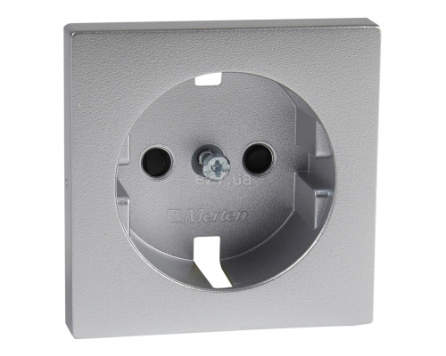 Лицьова панель розетки 220В Schneider Electric MTN2330-0460 Merten System M, алюміній, пластик