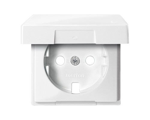 Лицьова панель розетки 220В Schneider Electric MTN2341-0319 Merten System M, полярно-білий, пластик