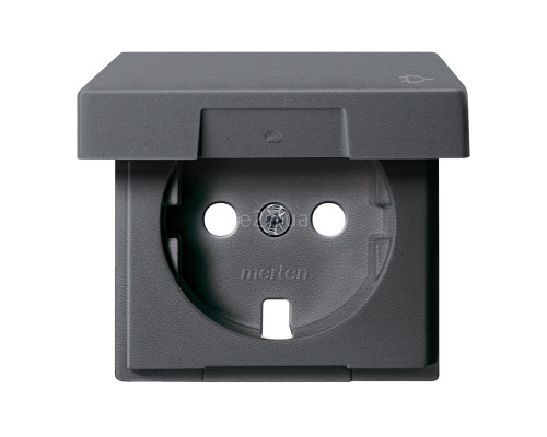 Лицьова панель розетки 220В Schneider Electric MTN2341-0414 Merten System M, антрацит, пластик