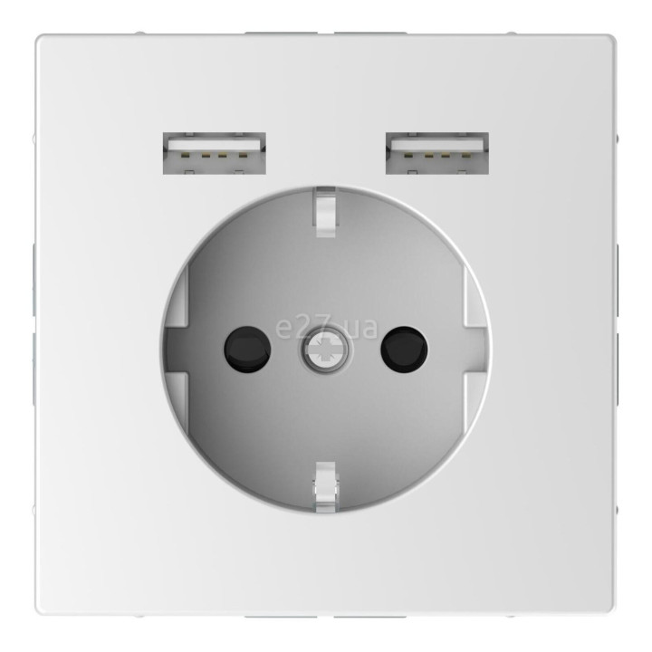 Розетка 220В з USB Schneider Electric MTN2366-6035 Merten D-Life, білий лотос, пластик, із заземленням, Schuko, без захисної кришки, зі шторками, для врізного монтажу · Schneider Electric · schneider-electric-mtn2366-6035