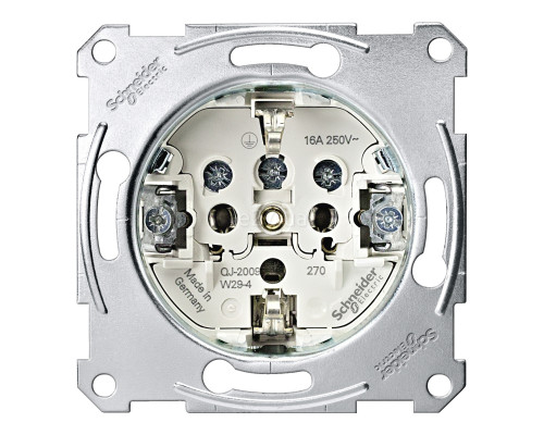 Розетка 220В Schneider Electric MTN2400-0000 Merten QuickFlex, із заземленням, Schuko, без шторок, для врізного монтажу