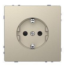 Розетка 220В Schneider Electric MTN2400-6033 Merten D-Life, сахара, пластик, із заземленням, Schuko, без захисної кришки, зі шторками, для врізного монтажу