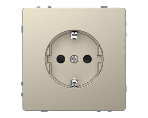 Розетка 220В Schneider Electric MTN2400-6033 Merten D-Life, сахара, пластик, із заземленням, Schuko, без захисної кришки, зі шторками, для врізного монтажу
