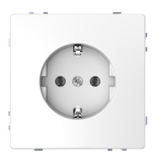 Розетка 220В Schneider Electric MTN2400-6035 Merten D-Life, білий лотос, пластик, із заземленням, Schuko, без захисної кришки, зі шторками, для врізного монтажу