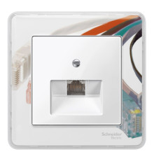 Лицьова панель розетки RJ45 Schneider Electric MTN296219 Merten System M, полярно-білий, пластик