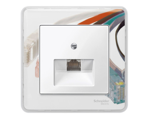 Лицьова панель розетки RJ45 Schneider Electric MTN296219 Merten System M, полярно-білий, пластик