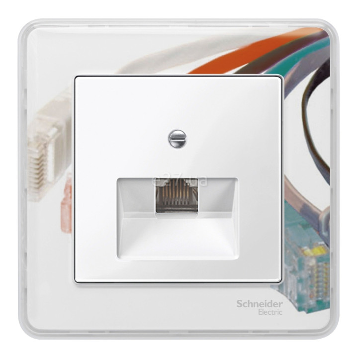 Лицьова панель розетки RJ45 Schneider Electric MTN296219 Merten System M, полярно-білий, пластик · Schneider Electric · schneider-electric-mtn296219
