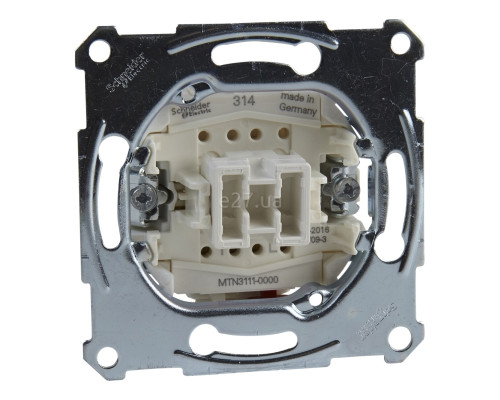 Вимикач 1-клавішний Schneider Electric MTN3111-0000 Merten QuickFlex, сумісний з підсвіткою, для врізного монтажу