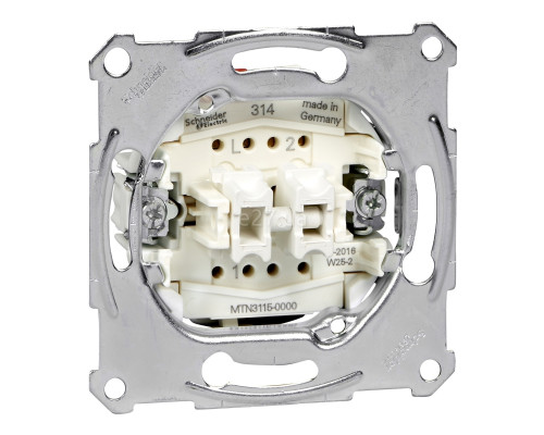 Вимикач 2-клавішний Schneider Electric MTN3115-0000 Merten QuickFlex, сумісний з підсвіткою, для врізного монтажу