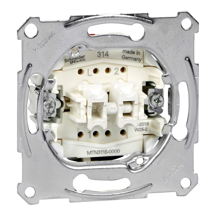 Вимикач 2-клавішний Schneider Electric MTN3115-0000 Merten QuickFlex, сумісний з підсвіткою, для врізного монтажу · Schneider Electric · schneider-electric-mtn3115-0000