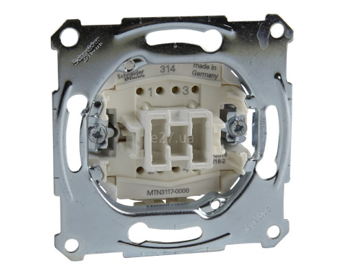 Перемикач перехресний 1-клавішний Schneider Electric MTN3117-0000 Merten QuickFlex, сумісний з підсвіткою, для врізного монтажу