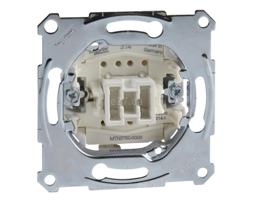 Вимикач без фіксації 1-клавішний Schneider Electric MTN3150-0000 Merten QuickFlex, без підсвітки та індикації, для врізного монтажу