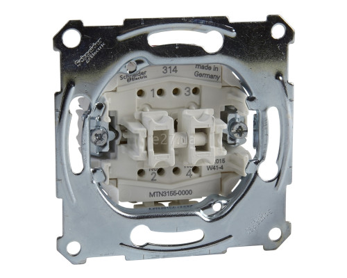 Вимикач без фіксації 2-клавішний Schneider Electric MTN3155-0000 Merten QuickFlex, для врізного монтажу