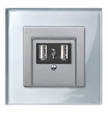 Рамка 1 пост Schneider Electric MTN4010-3260 Merten System M-Elegance, алмаз, скло