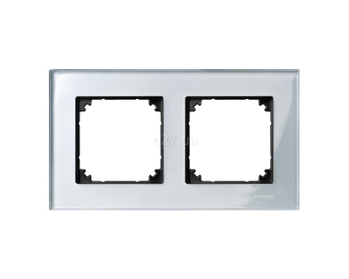 Рамка 2 поста Schneider Electric MTN4020-3260 Merten System M-Elegance, алмаз, скло