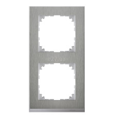 Рамка 2 поста Schneider Electric MTN4020-3646 Merten System M-Pure Decor, нержавіюча сталь/алюміній, пластик