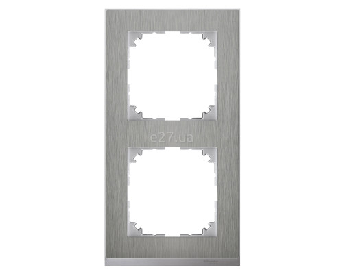 Рамка 2 поста Schneider Electric MTN4020-3646 Merten System M-Pure Decor, нержавіюча сталь/алюміній, пластик