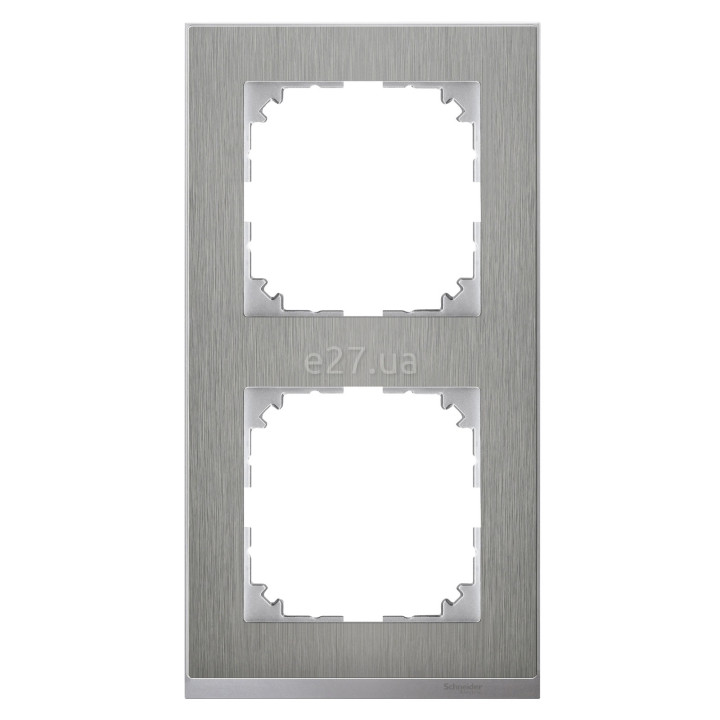 Рамка 2 поста Schneider Electric MTN4020-3646 Merten System M-Pure Decor, нержавіюча сталь/алюміній, пластик · Schneider Electric · schneider-electric-mtn4020-3646