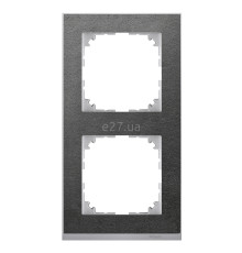 Рамка 2 поста Schneider Electric MTN4020-3669 Merten System M-Pure Decor, сланець/алюміній, пластик
