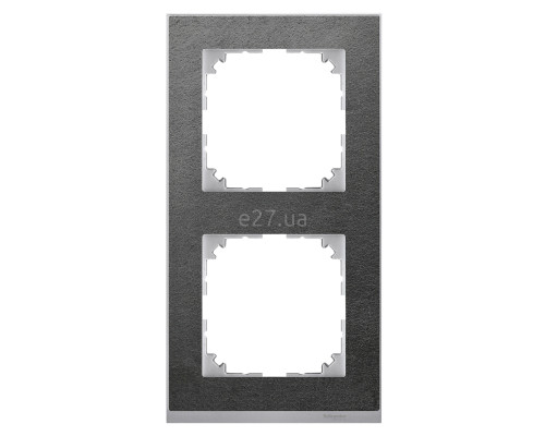 Рамка 2 поста Schneider Electric MTN4020-3669 Merten System M-Pure Decor, сланець/алюміній, пластик