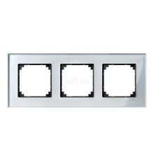Рамка 3 поста Schneider Electric MTN4030-3260 Merten System M-Elegance, алмаз, скло