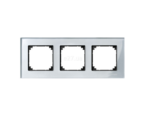 Рамка 3 поста Schneider Electric MTN4030-3260 Merten System M-Elegance, алмаз, скло