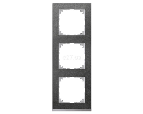 Рамка 3 поста Schneider Electric MTN4030-3669 Merten System M-Pure Decor, сланець/алюміній, пластик