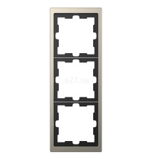 Рамка 3 поста Schneider Electric MTN4030-6550 Merten D-Life, нікель, метал